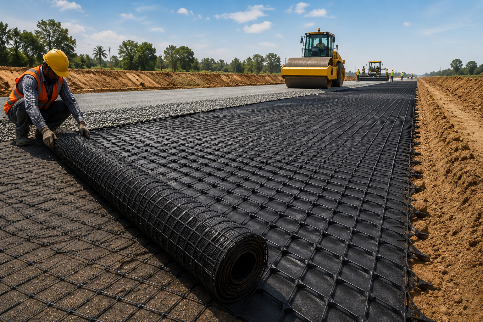 Geo Fabric Road Application